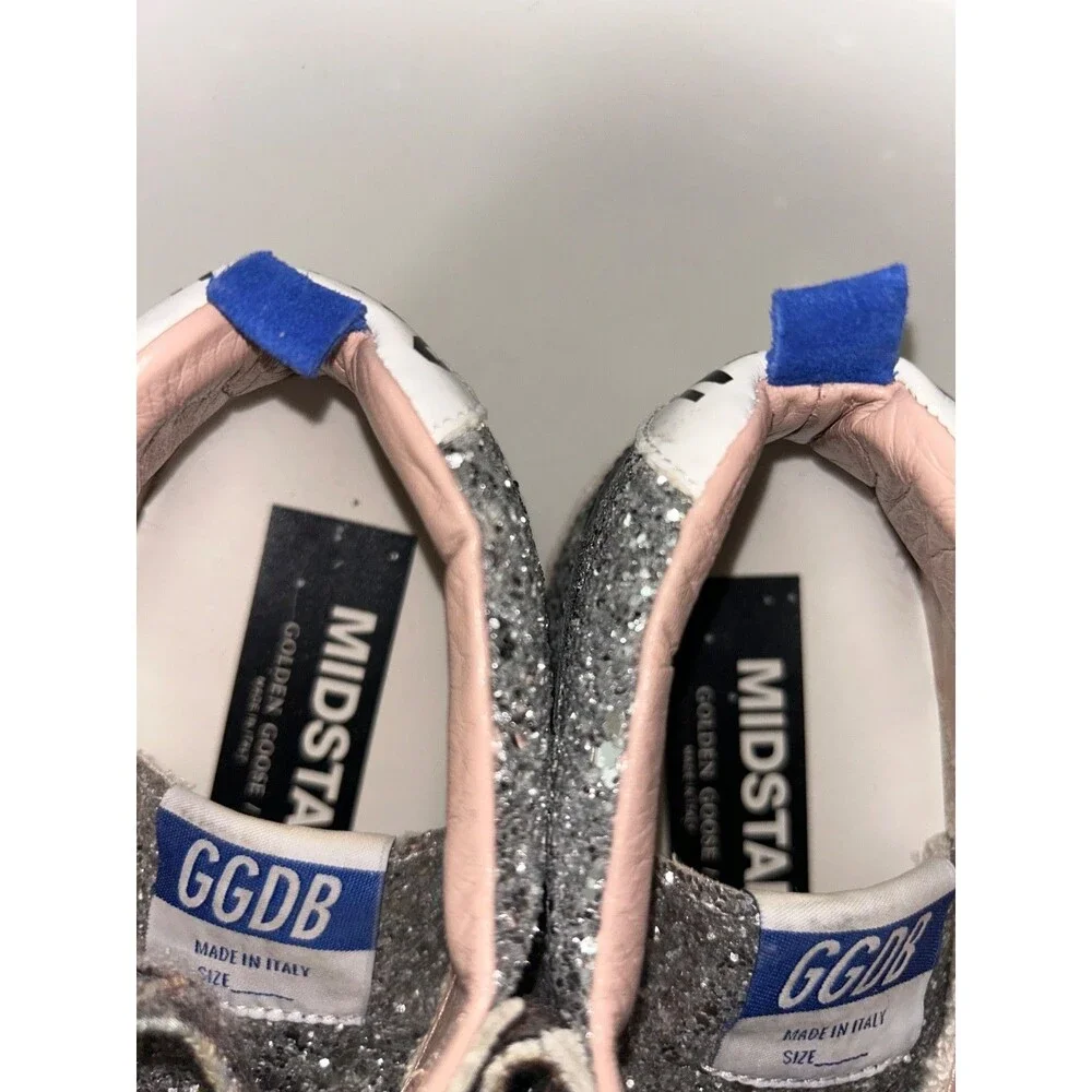 Golden Goose Women's Mid Star Glitter Covered Mid Top Sneakers size 40/9 NWOT